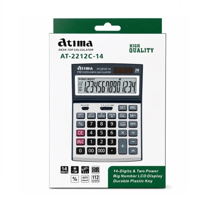 تصاویر ماشین حساب حرفه ای آتیما Atima مدل 3 صفر AT-2212C ماشین حساب حرفه ای آتیما Atima مدل 3 صفر AT-2212C