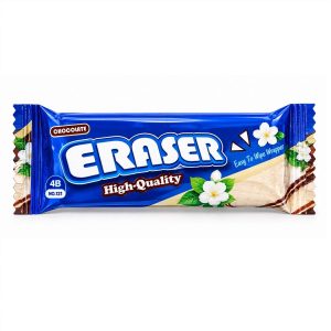 عکس پاک کن فانتزی وارداتی معطر طرح ویفر شکلاتی رنگ سفید کد 121 - شماره 15