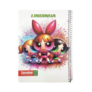 عکس دفتر 50 برگ شطرنجی سنوبر Senobar مدل LINDINHA طرح دختران پاور پاف کد 1069 - شماره 8