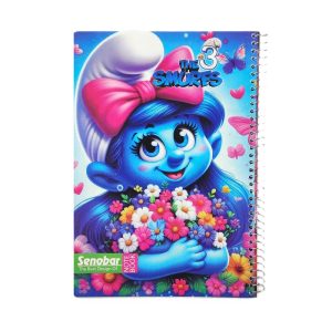عکس دفتر 50 برگ شطرنجی سنوبر Senobar مدل SMURFS 3 طرح گل نمک کد 1069 - شماره 7