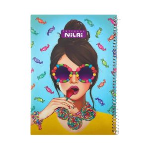 عکس دفتر 50 برگ شطرنجی نیلای NILAI طرح دختر و آبنبات کد 5320 - شماره 1