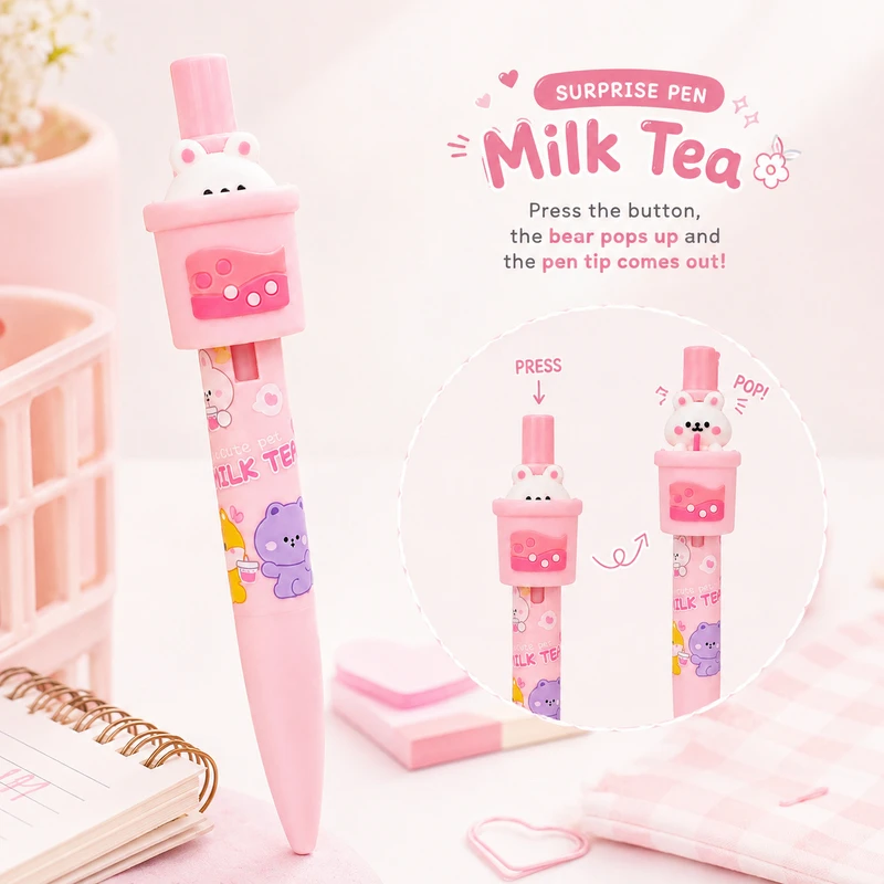 تصاویر روان نویس فشاری مدل MILK TEA طرح خرگوش رنگ صورتی با جوهر آبی کد 6600 روان نویس فشاری مدل MILK TEA طرح خرگوش رنگ صورتی با جوهر آبی کد 6600